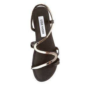 Steve Madden black and silver Baden sandals